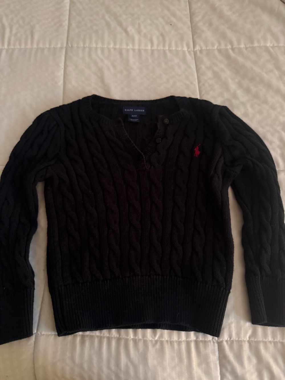 Ralph Lauren Dark Brown Knit Cardigan with Branded Buttons